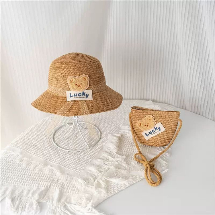 ست کیف و کلاه حصیری کودکانه Lucky | وارداتی و تابستانی