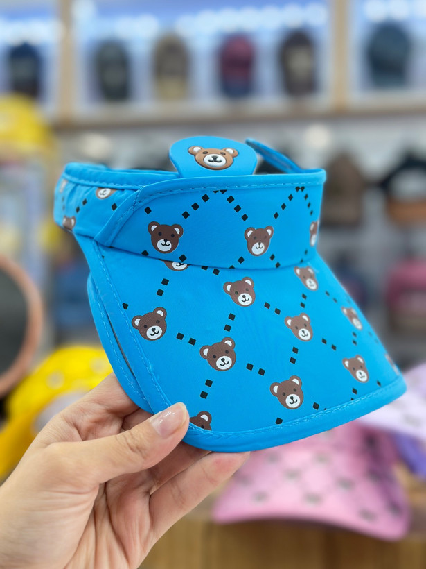 کلاه آفتابی کودک نقابدار طرح خرس | کلاه تابستانی فانتزی وارداتی