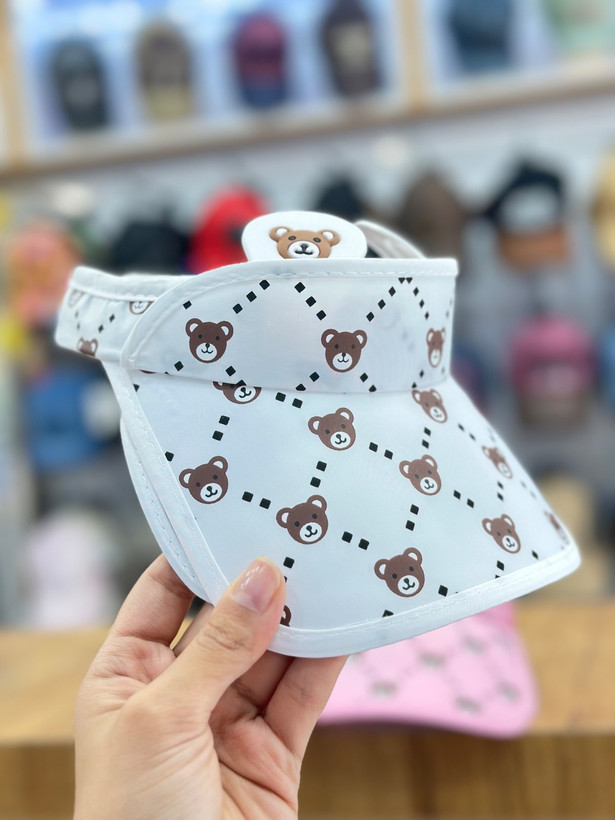 کلاه آفتابی کودک نقابدار طرح خرس | کلاه تابستانی فانتزی وارداتی